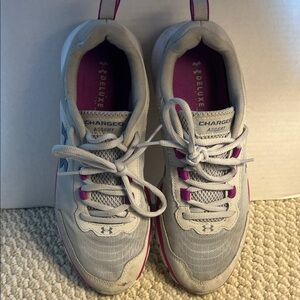 Under Armour Women's Charged Assert Gray with Pink Accents